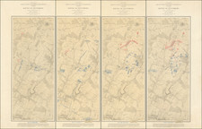 (Battle of Gettysburg) Map of the Field Operations of Gregg's (Union) & Stuart's (Confederate) Cavalry at the Battle of Gettysburg. July 3, 1863. (4 sheets- No. 4a, No. 10, No. 11, No. 12)