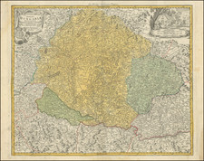 Hungary and Romania Map By Johann Baptist Homann