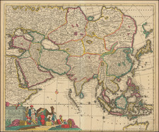 Asia Map By Theodorus I Danckerts