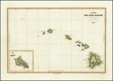 Hawaii and Hawaii Map By Jules Sebastian Cesar Dumont-D'Urville