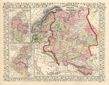 Europe, Russia and Scandinavia Map By Samuel Augustus Mitchell Jr.