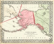 Alaska and Canada Map By Samuel Augustus Mitchell Jr.