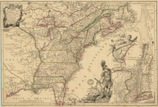 United States, New England, Mid-Atlantic, Southeast, Midwest, North America and American Revolution Map By Jean de Beaurain