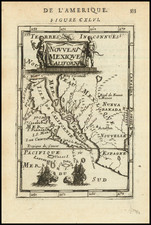 Baja California, California and California as an Island Map By Alain Manesson Mallet