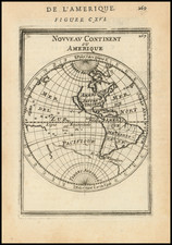 Western Hemisphere, California as an Island and America Map By Alain Manesson Mallet