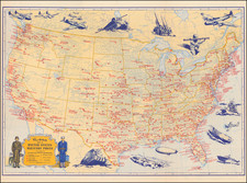 United States and World War II Map By Rand McNally & Company