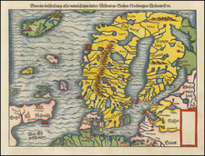 [ Scandinavia ] Gemeine Beschreibung Aller Mitnachtigen Lander/ Schweden / Gothen / Norwegien / Dennmark &c. By Sebastian Munster