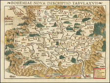 [ Bohemia / Czech Republic ]   Bohemiae Nova Descriptio Tabula XVII By Sebastian Munster