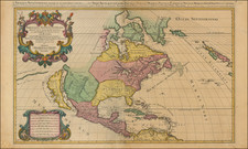 North America and California as an Island Map By Alexis-Hubert Jaillot