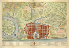 (Puducherry) Plan De La Ville De Pondicheri Dedie A La Memoire De Mr. Dupleix . . . 1748 . . . [Plan of the City of Pondicherry Dedicated to the Memory of Mr. Dupleix... 1748...] By Depot de la Guerre