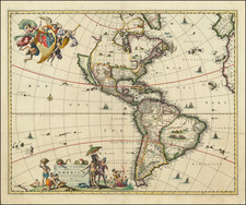 California as an Island and America Map By Nicolaes Visscher I