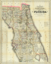 Florida Map By G.W.  & C.B. Colton