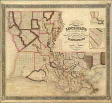 Louisiana Map By John La Tourrette