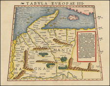 (First state!) Tabula Europae IIII  [German Empire & Baltic]  By Sebastian Munster