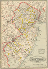 New Jersey Map By George F. Cram