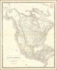 North America Map By W. & A.K. Johnston