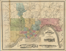 Illustrated Map of Cincinnati and Vicinity | Mendenhall's New Illustrated Index Map of Cincinnati and Vicinity By C.S. Mendenhall