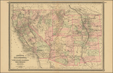 Southwest, Arizona, Colorado, Utah, Nevada, New Mexico, Colorado, Utah and California Map By Alvin Jewett Johnson