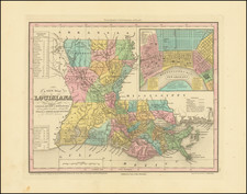 Louisiana and New Orleans Map By Henry Schenk Tanner