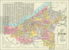 Ohio Map By Cleveland News Company / A.H. Mueller