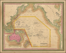 Pacific Ocean, Pacific and Oceania Map By Samuel Augustus Mitchell