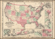 United States Map By Benjamin P Ward  &  Alvin Jewett Johnson