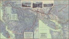 Alaska, Pictorial Maps, Western Canada and British Columbia Map By Canadian National Railway