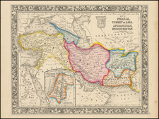 Map of Persia, Turkey in Asia, Afghanistan, Beloochistan By Samuel Augustus Mitchell Jr.