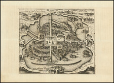 Mexico Map By Theodor De Bry / Matthaus Merian