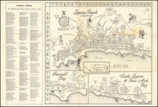 Pictorial Maps and Other California Cities Map By Laguna Beach Chamber of Commerce