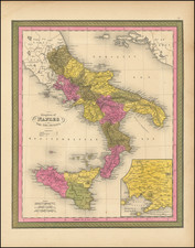 Southern Italy Map By Samuel Augustus Mitchell