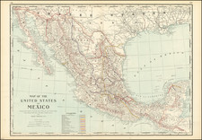 Mexico Map By George F. Cram