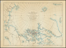 Map of the North Polar Regions to illustrate the Paper on The Origin & Migrations of the Esquimaux Greenland By Edward Weller  &  Royal Geographical Society