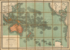 Pacific Ocean, Pacific and Oceania Map By Antonio Vallardi