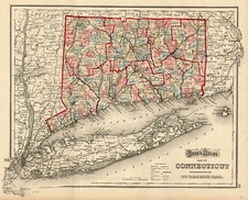 New England Map By O.W. Gray