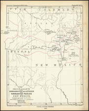 Arizona and New Mexico Map By Augustus Herman Petermann