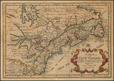 New England and Canada Map By Anthoine de Winter / Joannes Ribbius / Nicolas Sanson