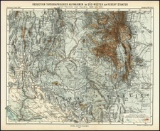 Southwest, Arizona, Colorado, Nevada, New Mexico and Colorado Map By Augustus Herman Petermann