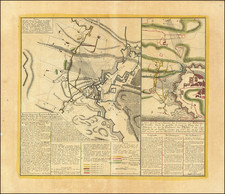 [ Prague & Vicinity ]   Carte des Expeditions de Guerre Boheme, III feuille, dans la quelle se voite le Plan de l'Attaque et de la Defense de Prag, l'an 1742 depuis le 28 Iuillet jusqu'au 13me du moise 7 br mise au jour . . . 1743 By Homann Heirs