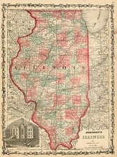 Midwest Map By Benjamin P Ward  &  Alvin Jewett Johnson