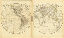 Western Hemisphere (and) Eastern Hemisphere By William Home Lizars