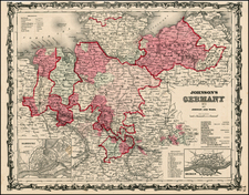 Europe, Scandinavia and Germany Map By Benjamin P Ward  &  Alvin Jewett Johnson