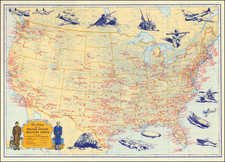 United States and World War II Map By Rand McNally & Company