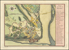 Plan De La Ville De Quebec By Jacques Nicolas Bellin