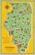 Illinois and Pictorial Maps Map By Rand McNally & Company