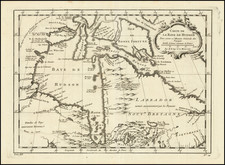 Polar Maps, Eastern Canada and Western Canada Map By Jacques Nicolas Bellin