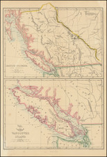 Pacific Northwest, Washington, Canada, Western Canada and British Columbia Map By Edward Weller