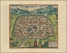 Damascus, urbs nobilissima ad Libanum montem Totius Syriae Metropolis: By Georg Braun  &  Frans Hogenberg