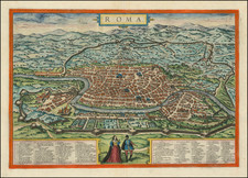 Rome Map By Georg Braun  &  Frans Hogenberg