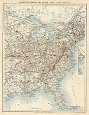 United States Map By Furne, Jouvet et Cie